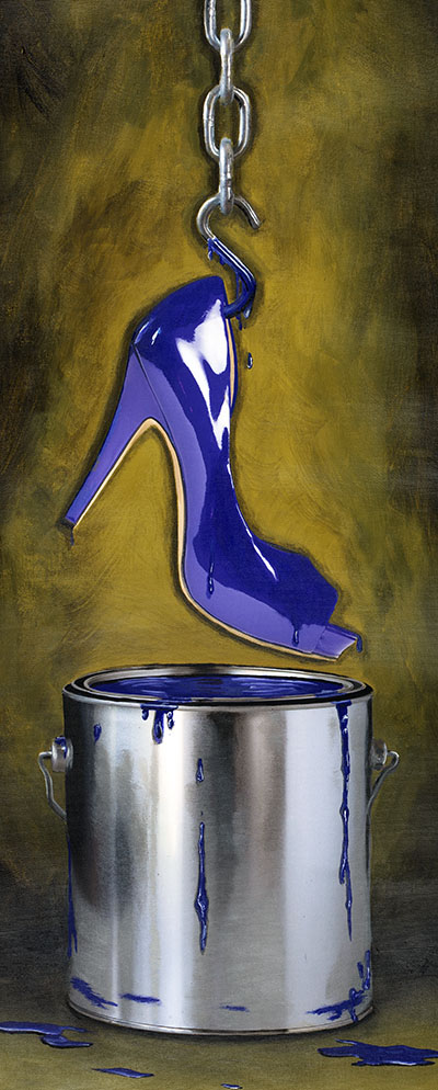 blue dipped shoe