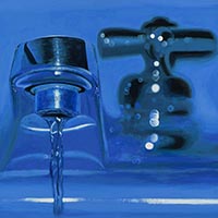 blue faucet